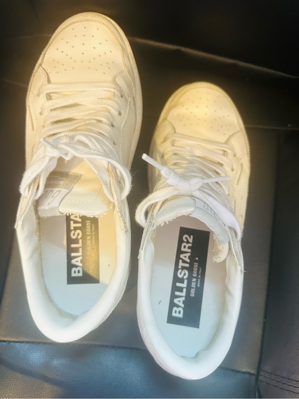 Golden Goose Kids White Leather Sneakers